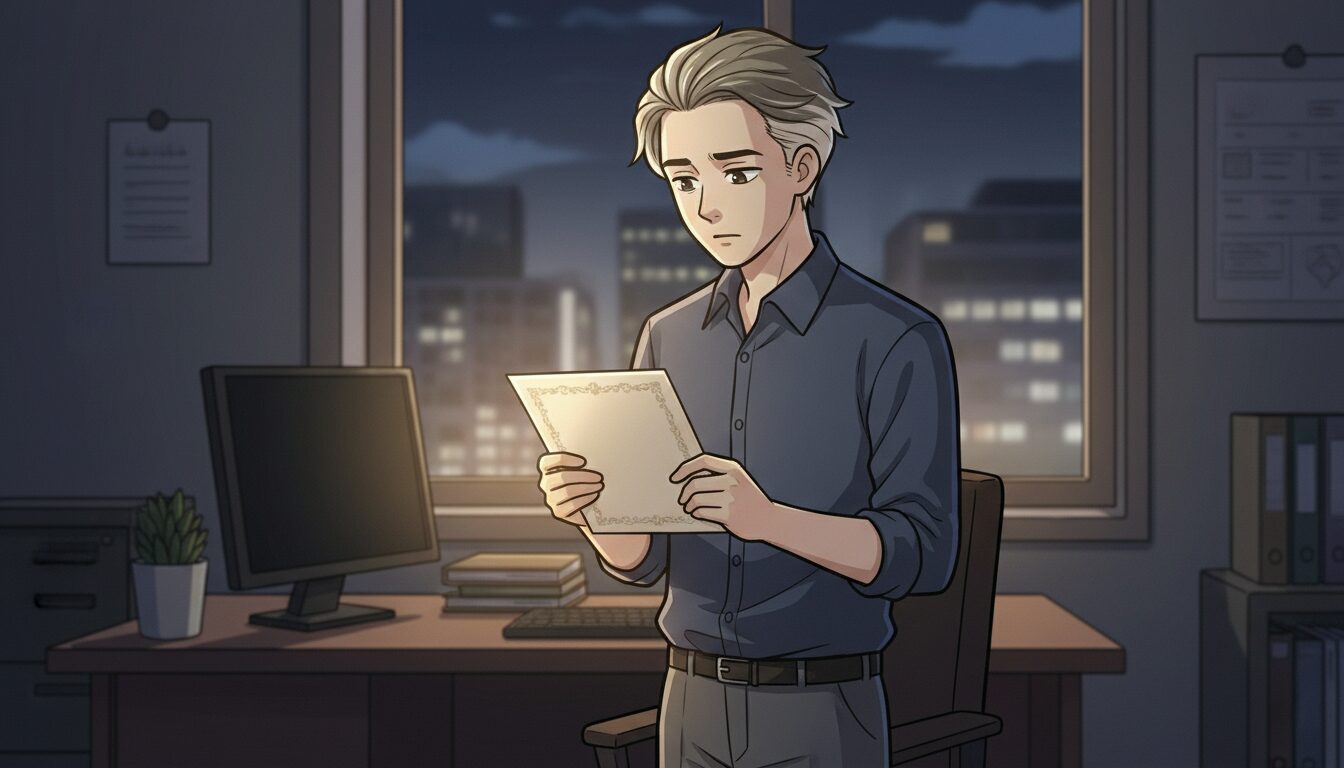 インポスター現象:書類を見つめる男性