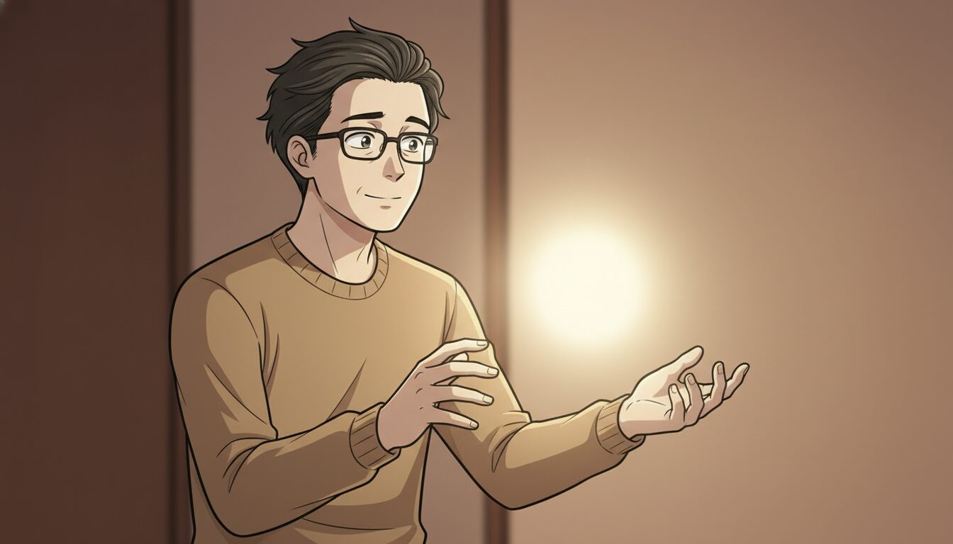 「効くはず」と期待を寄せて、やわらかな光に手を伸ばす人のイラスト